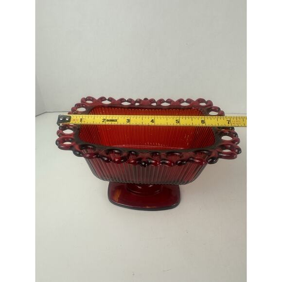 FTDA 1981 Retangular Vintage Pedestal Dish 7" x 5" x 4.5" - Picture 5 of 7